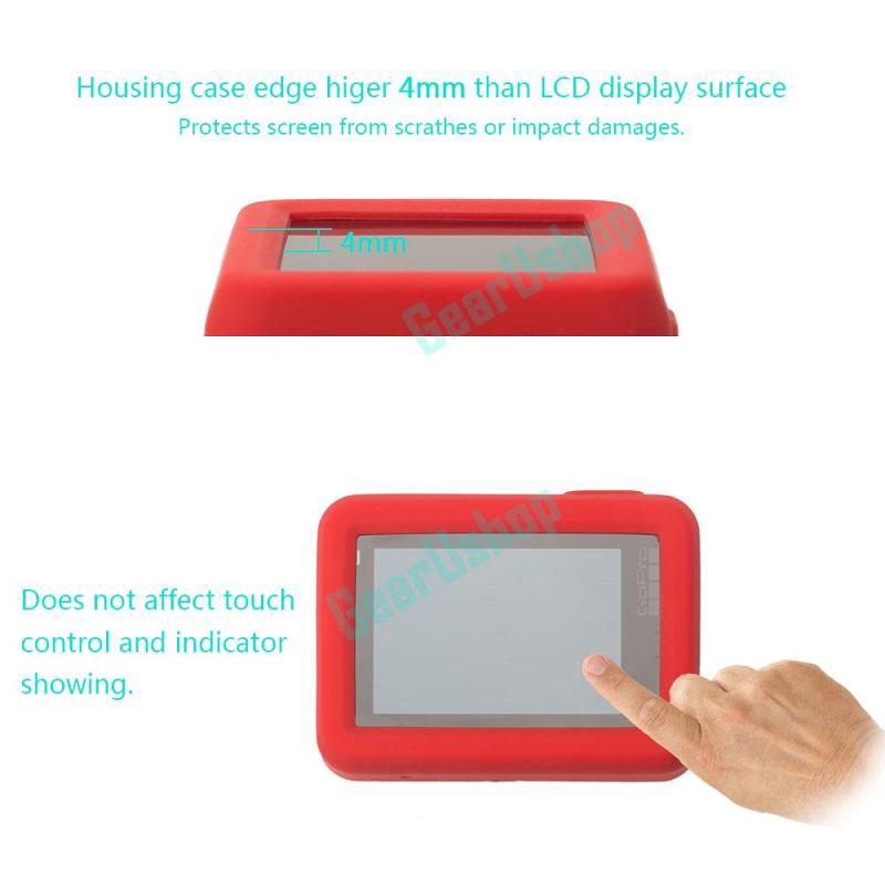 Ốp Điện Thoại Silicon Mềm Màu Đen Có Nắp Lens + Phim Bảo Vệ Màn Hình Thú Cưng Cho GoPro Hero 7 6 5