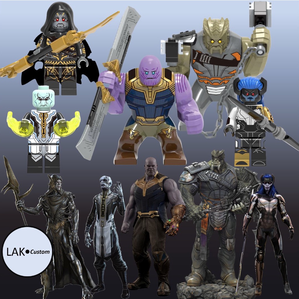 TEAM THANOS INFINITY WAR, CORVUS GLAIVE, PROXIMA MIDNIGHT, CULL OBSIDIAN, EBONY MAW ( LEGO MARVEL )