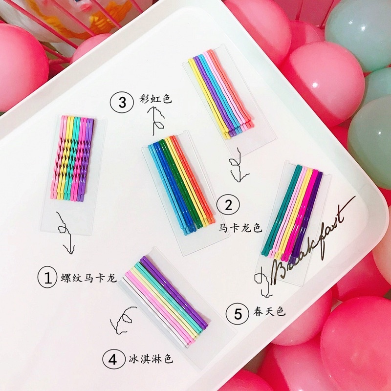 ( Set 10c ) Kẹp Tăm Cầu Vồng Nhiều Màu Sắc