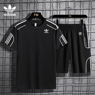Bộ Đồ Thể Thao Adidas Hai Món Gồm Áo Thun Cotton Dáng Rộng Tay Ngắn Phối Quần Short ( Có Bán Lẻ)