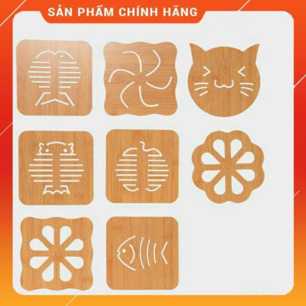 [ HÀNG SIÊU TỐT] Miếng lót nồi bằng gỗ nhiều hình (kt 15*15cm)