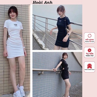 Váy Đầm Body Rút Dây Hở Eo Freesize "ĐẦM RÚT DÂY HỞ EO NHÚN BỤNG 1 Bên Hông
