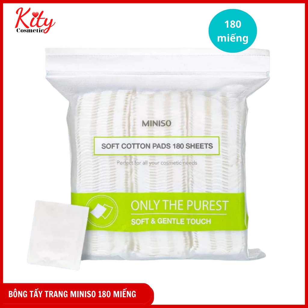 Bông tẩy trang cao cấp cotton pad Miniso Nhật Bản 180 miêng