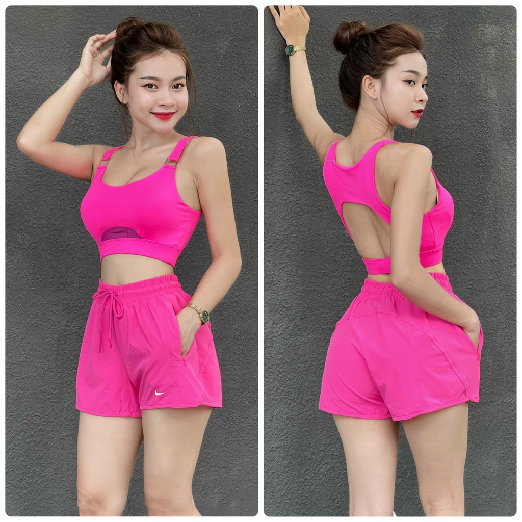 Áo Bra Tập Thể Thao Nữ Khoen Sắt Vuông Sang Trọng
