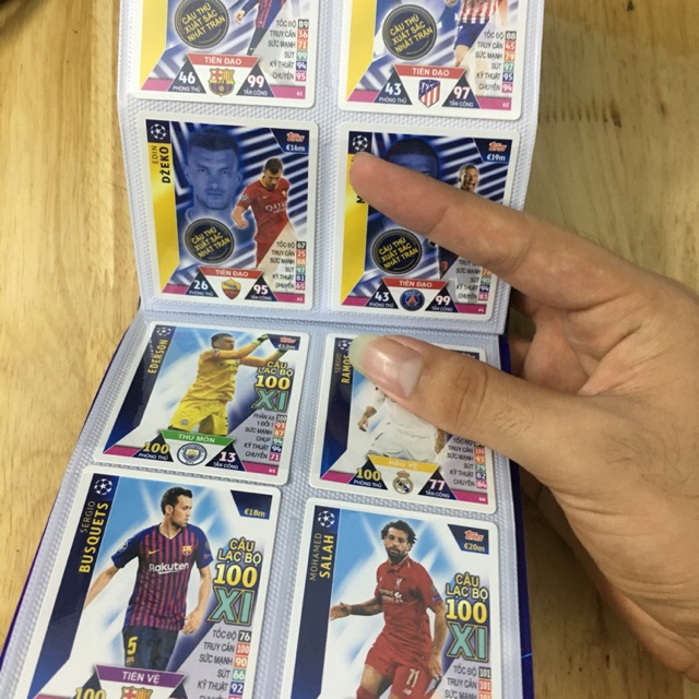 Full 68/68 Thẻ Poca Match Attax UCL 2018/2019