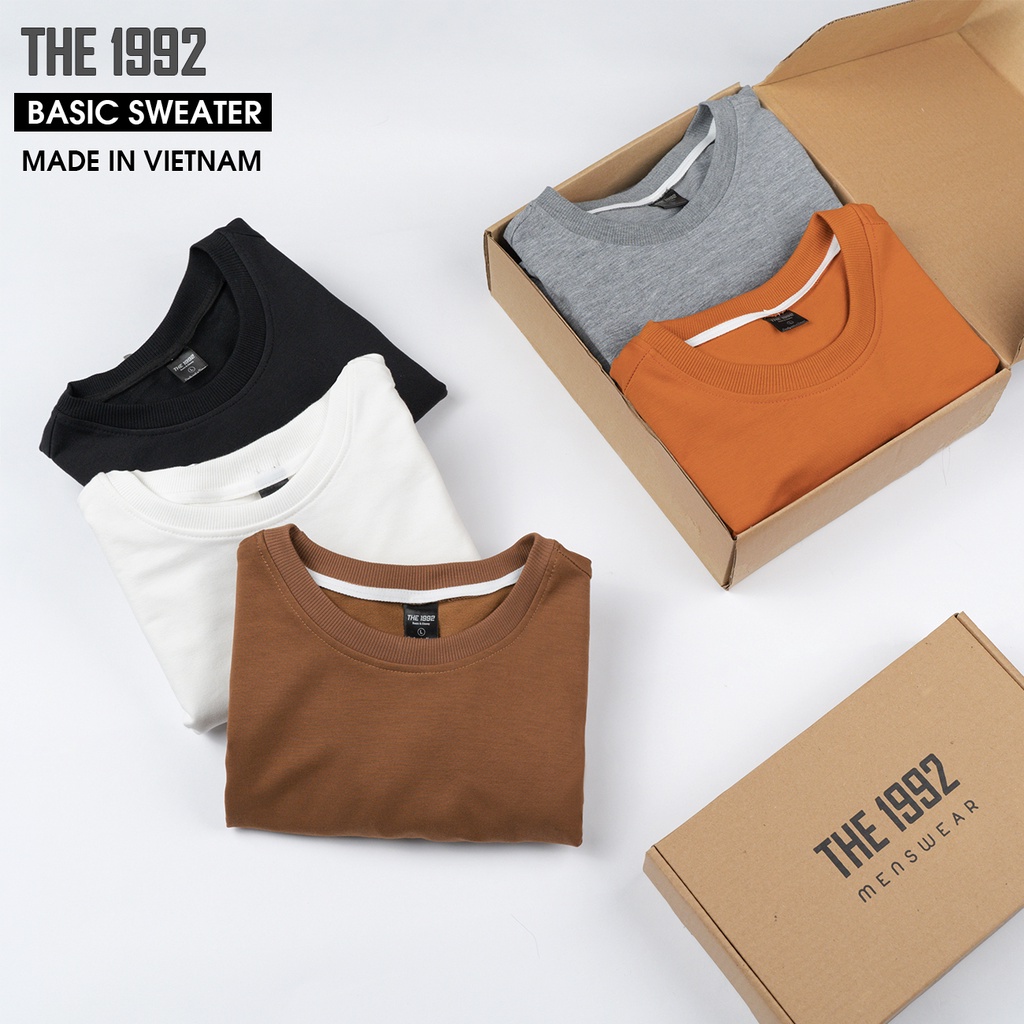 Áo dài tay nam THE 1992 Basic Sweater vạt bầu 5 màu trơn | BigBuy360 - bigbuy360.vn