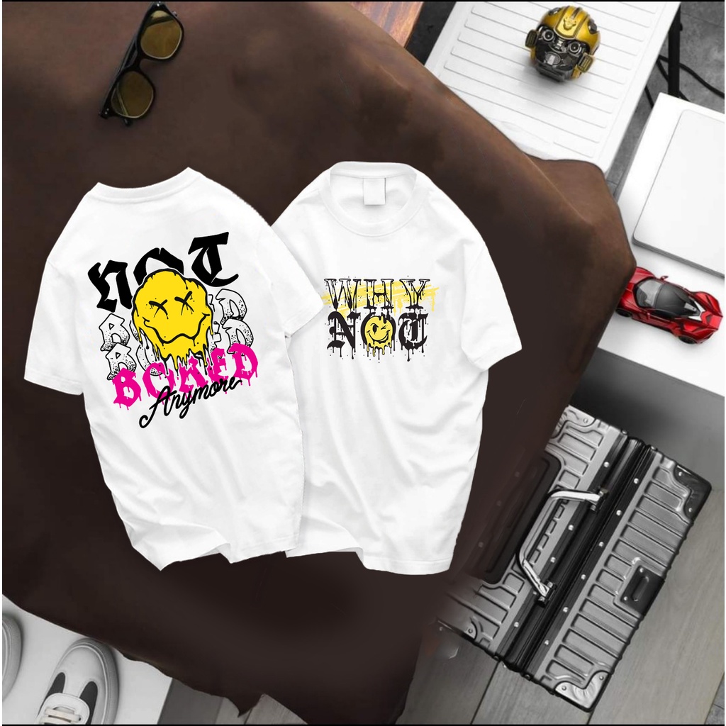 Áo thun nam bigsize mặc đẹp sz 70 - 130kg - in trước sau why not mặt cười