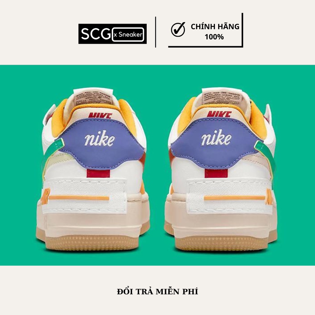 Giày thể thao nữ, sneaker nữ, NIke Air Force 1 Shadow Multicolor- CI0919-118 -Hàng Chính Hãng, SCGxsneaker
