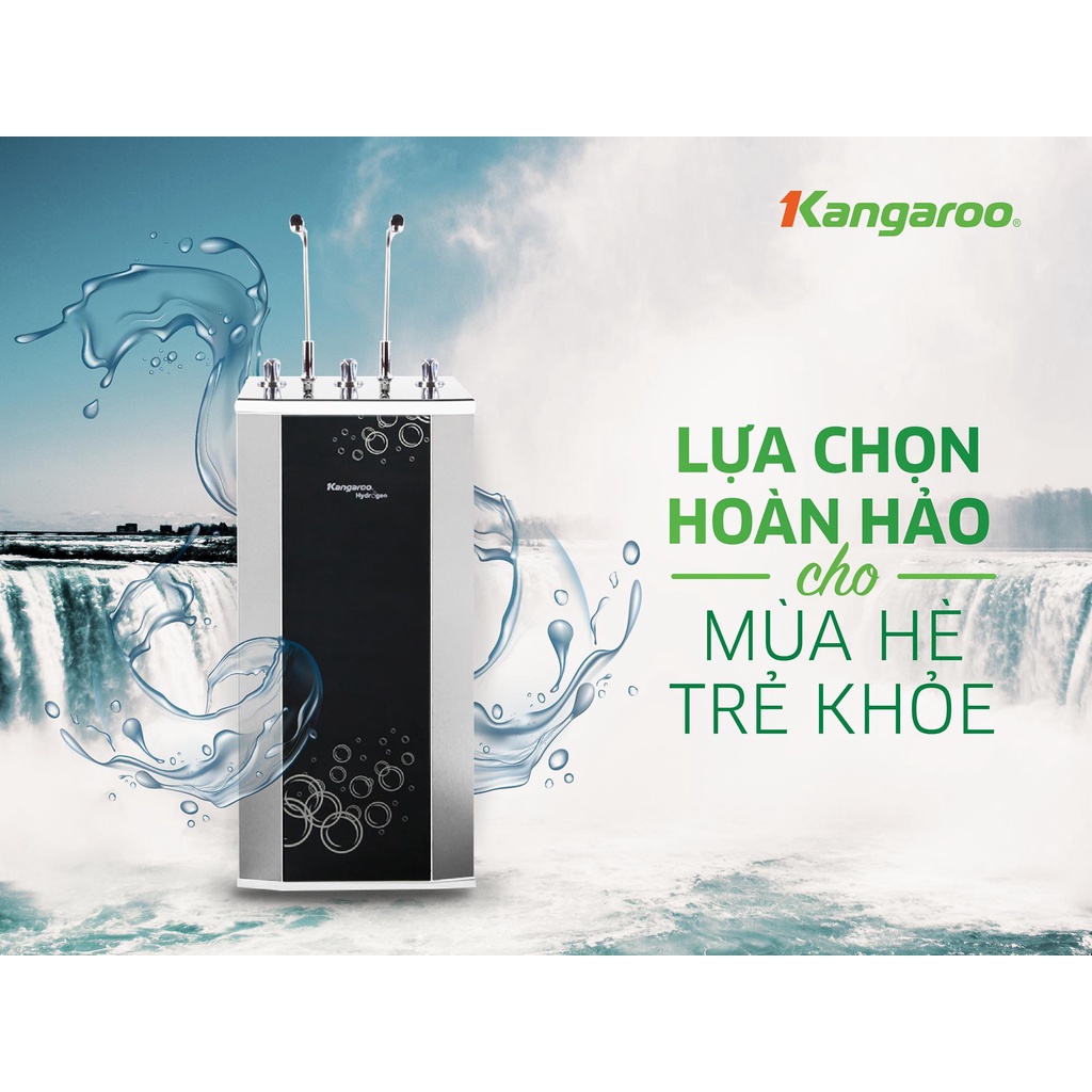 [Mã BMLT300 giảm 10% đơn 499K] Máy lọc nước nóng lạnh Hydrogen 10 lõi Kangaroo KG100HK