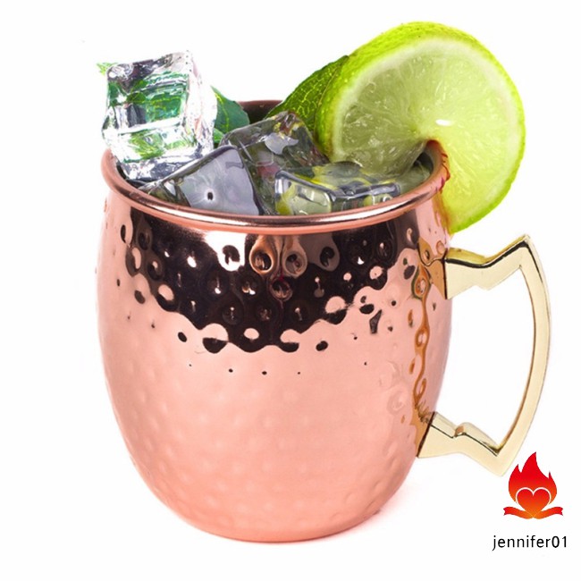 Solid Copper Moscow Mule Mugs, 18 Ounce Unlined Mug, Drinking Cup Perfect for Cocktails Iced tea and Beer