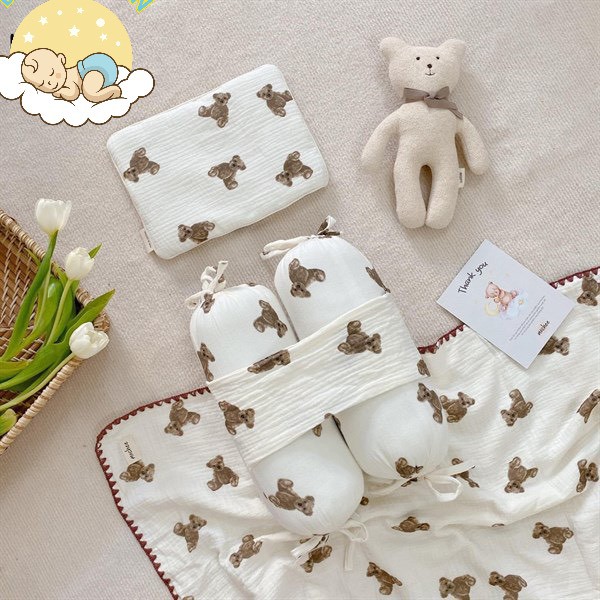 SET CHẶN BÔNG KÈM GỐI MOCHEE VẢI XÔ MUSLIN