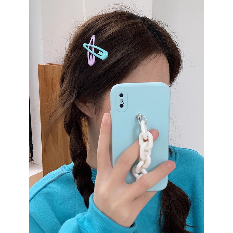 Kẹp tóc kim loại màu trơn đơn giản phong cách Hàn Quốc dành cho nữ