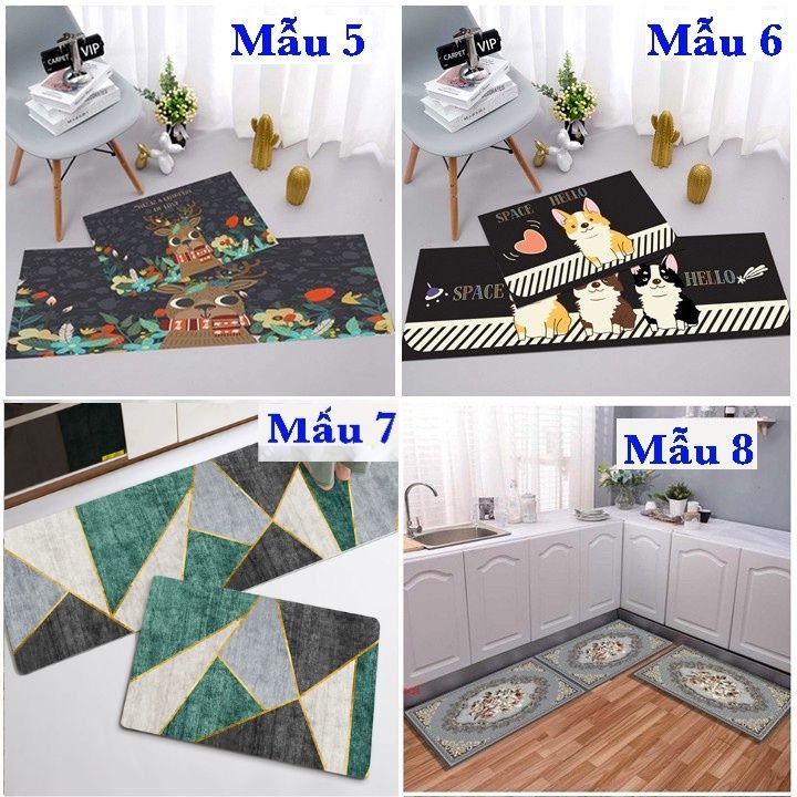 Thảm bếp in hình 3D ⚡ Thảm nhà bếp cao cấp có đế chống trơn trượt mẫu mã đa dạng