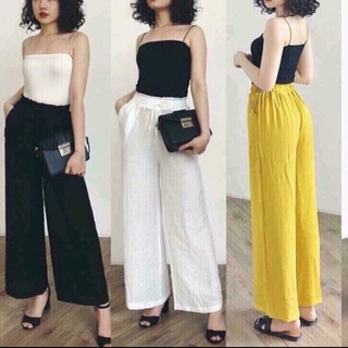 Quần ống rông chất đũi xước lụa cạp cao có nhiều màu quần đữi sớ cạp chun có nhiều màu