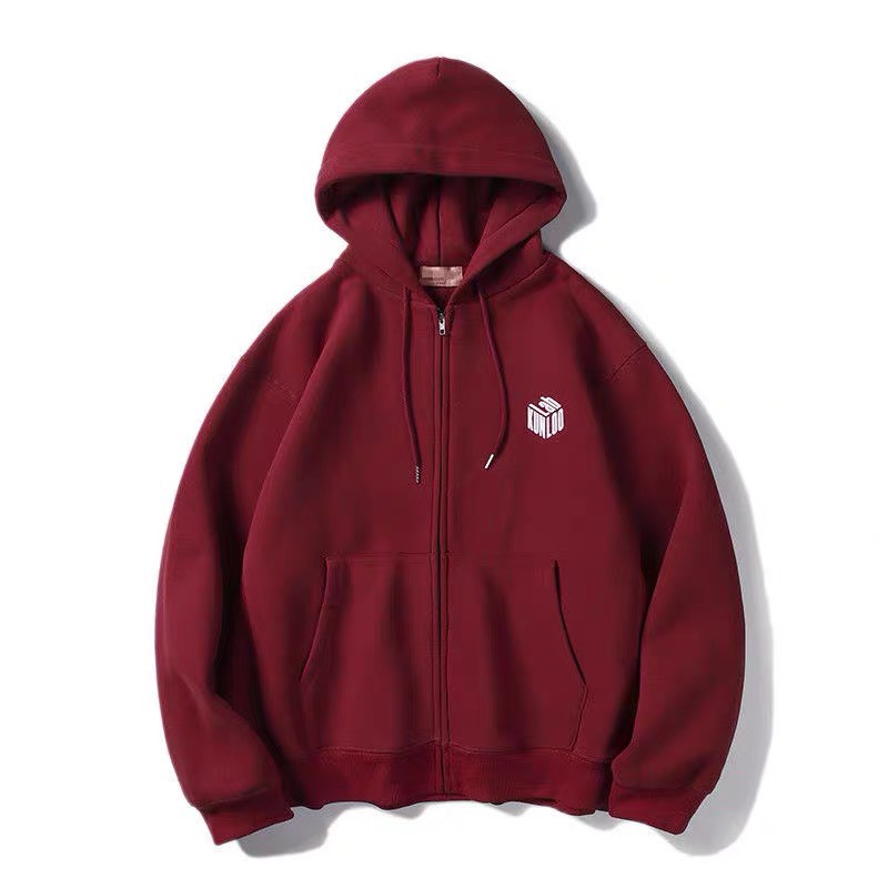 ÁO KHOÁC HOODIE LOGO NGỰC DÂY KÉO FORM RỘNG CỰC HOT