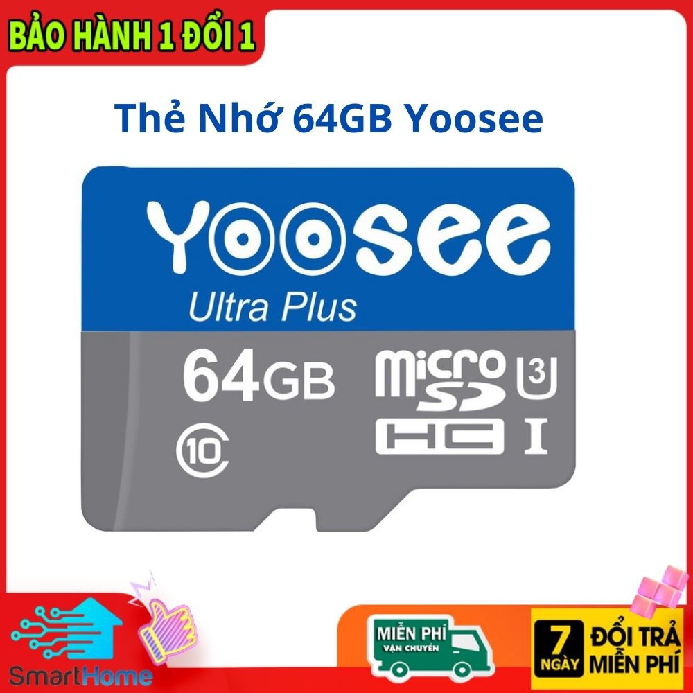 Thẻ nhớ 128Gb/64Gb/32Gb Yoosee chuyên dụng cho CAMERA, Điện thoại, Máy ảnh, Tương Thích Mọi Thiết Bị