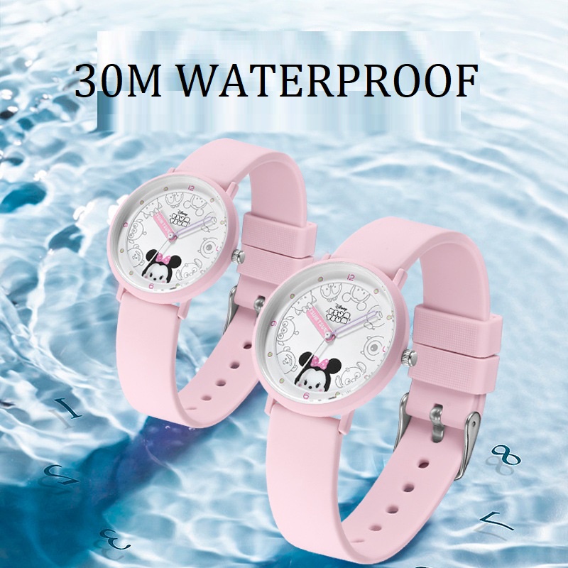 Đồng Hồ Đeo Tay Hoạt Hình Disney Dây Silicone Chống Nước Dành Cho Học Sinh Tuổi Teen