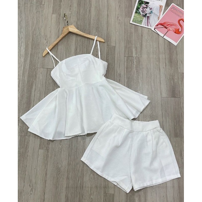 Set áo 2 dây cúp ngực + quần short