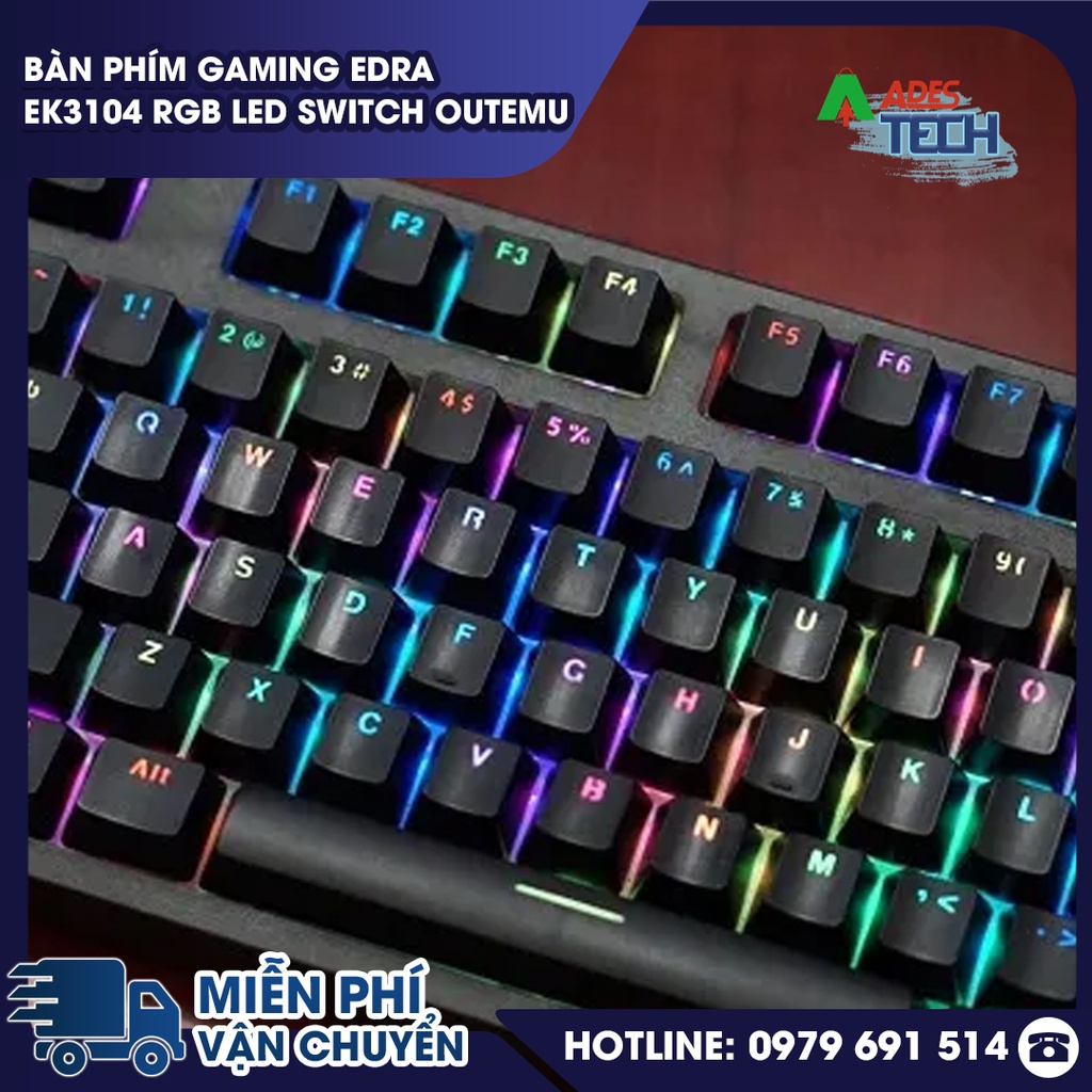 Bàn phím Gaming Edra EK3104 RGB LED Switch OUTEMU Bảo hành 24 tháng