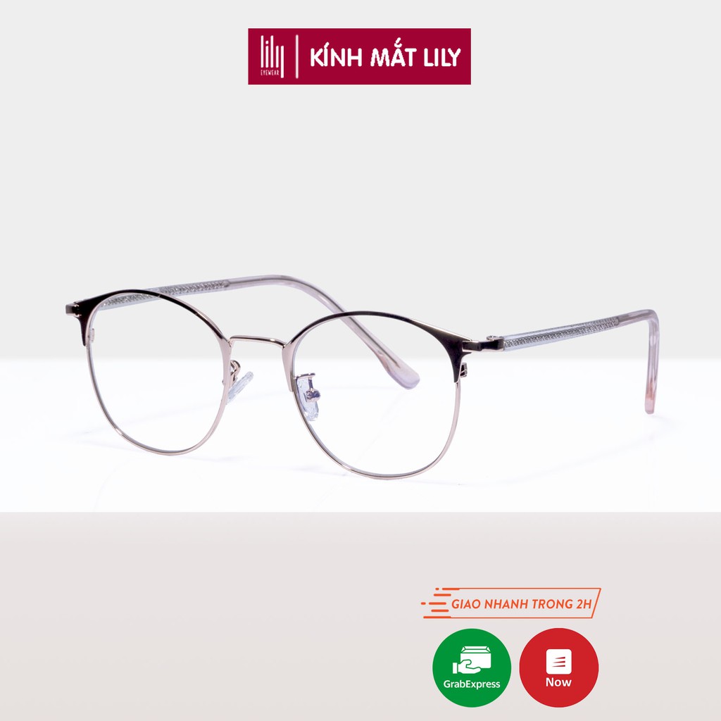 Gọng kính nữ kim loại Lilyeyewear mắt tròn thanh mảnh nhẹ nhàng màu sắc thời trang 1030