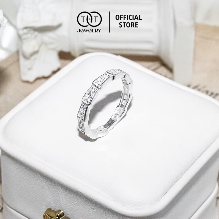Nhẫn Bạc Nữ s925 Bạc Ý Họa Tiết Đuôi Rắn - T&amp;T Jewelry cao cấp NN049