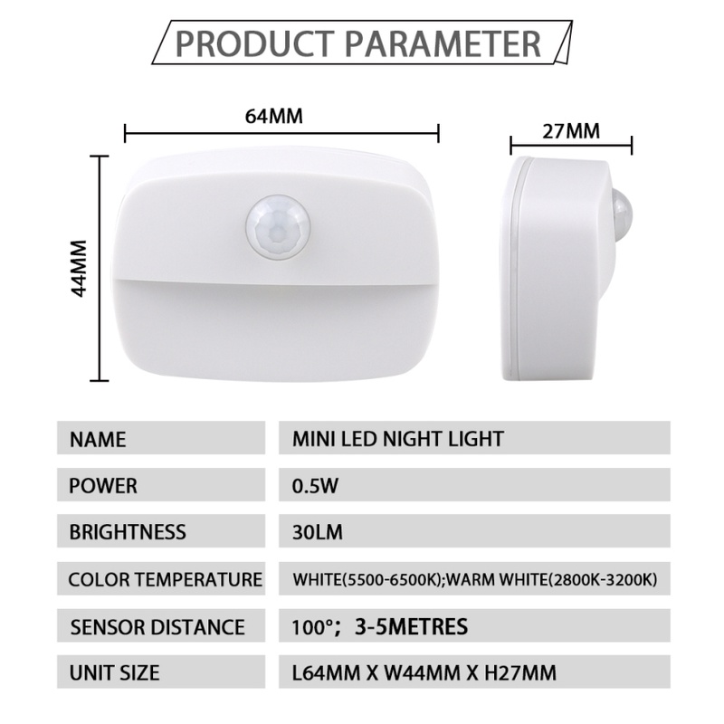 Coza Đèn Ngủ Cảm Biến Người Thông Minh Đèn Led Cảm Biến Tự Động Chuyển Động Pir Không Dây Đèn Phòng Cầu Thang Tủ Quần Áo Hành Lang Cảm Biến Hồng Ngoại