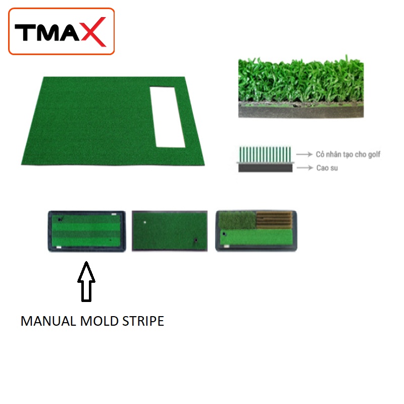 Thảm Tập Golf Tại Nhà Mặt Cỏ Fairway Cao Cấp TMAX FAIRWAY MAT Chắc Chắn Không Bong Cỏ, Cảm Giác Gậy Chân Thực.