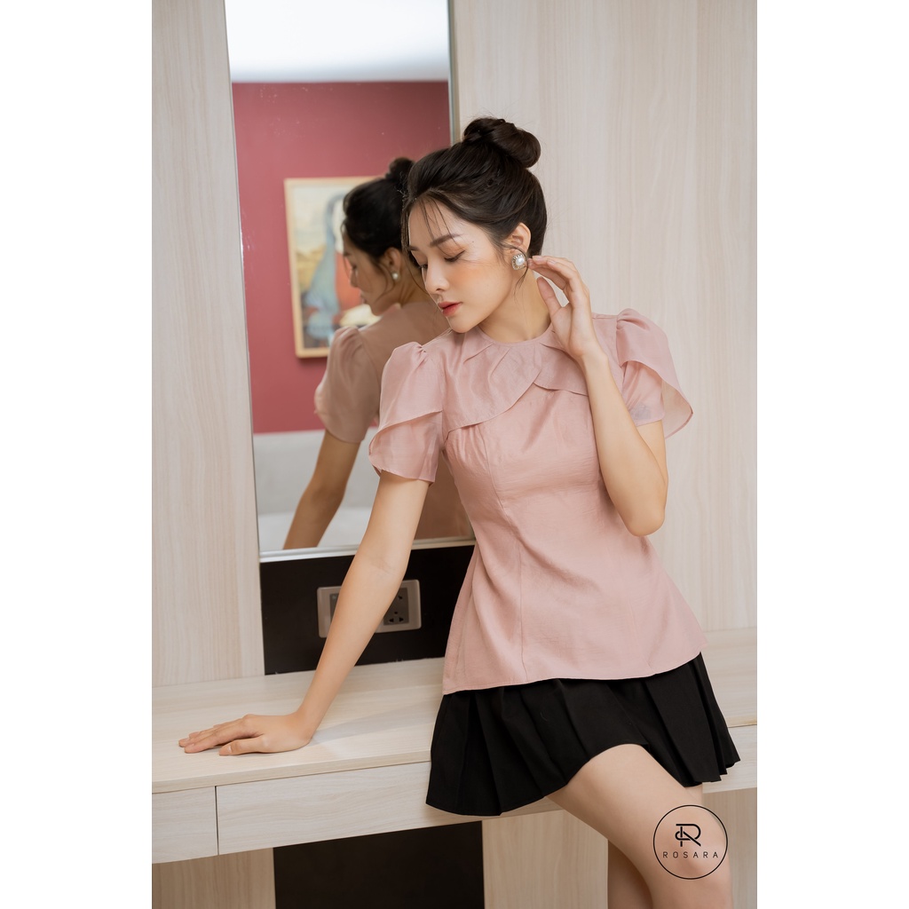 Áo sơ mi thời trang nữ bèo ngực cách điệu Rosara G22 | BigBuy360 - bigbuy360.vn