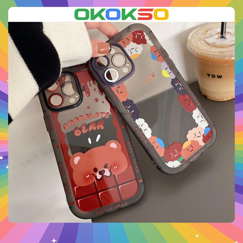 Suitable for OPPO Reno7pro mobile phone case reno6/7z/RENO5Z/4Z new cartoon chocolate bear and animals all-inclusive anti-fall mobile phone case soft shell couple models F11/A31/a53/R17/a9 2020/a5 2020