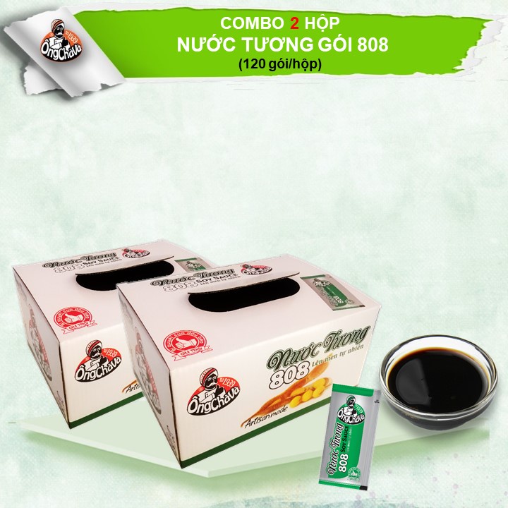 Combo 2 Hộp Nước Tương Gói 808 Ông Chà Và (120 gói/hộp)
