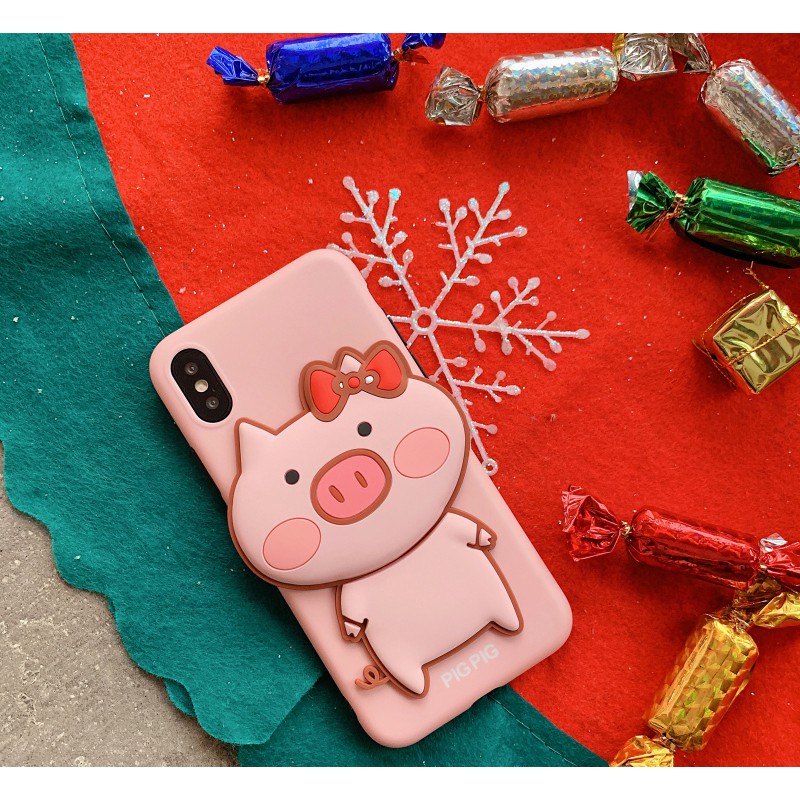 Ốp Lưng iPhone XS Max Hình Con Heo Cực Dễ Thương ( Chống sốc, chống bụi, bảo vệ camera )