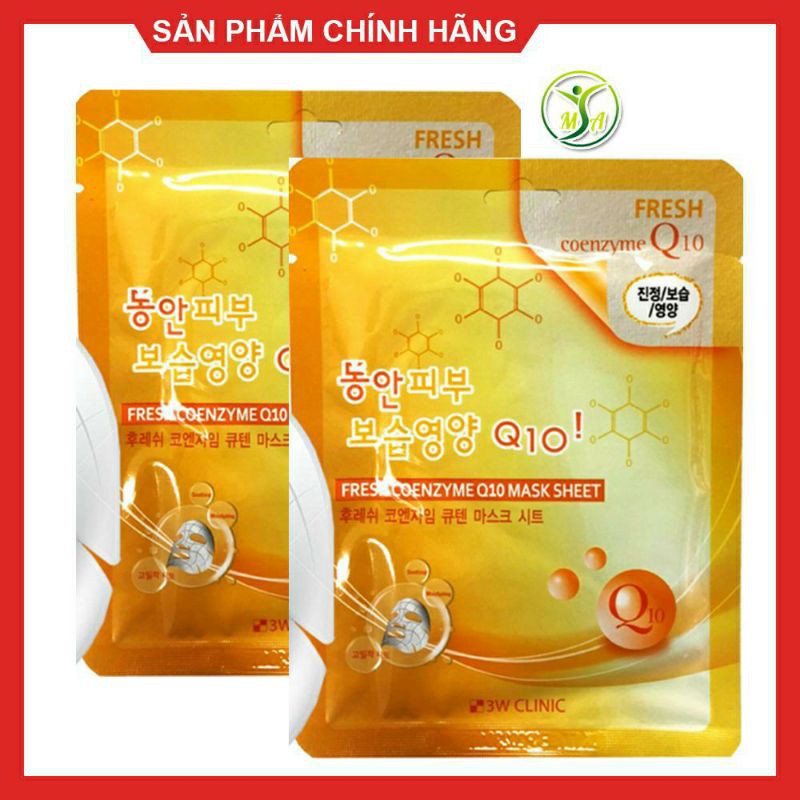 Mặt nạ bổ sung Coenzyme Q10 3W CLINIC FRESH COENZYME Q10 MASK SHEET