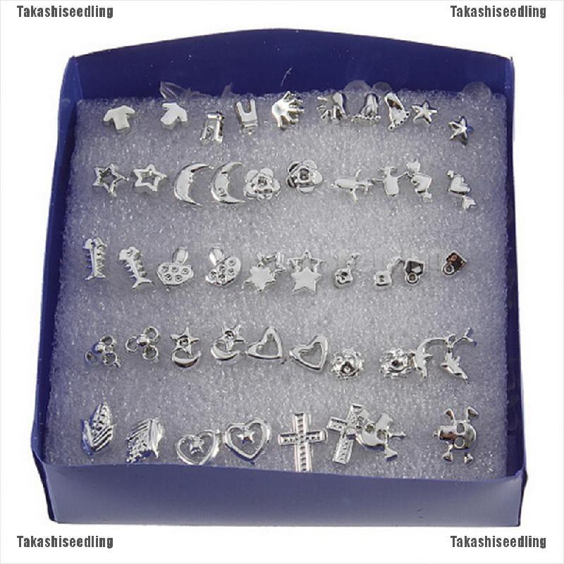 Bộ 24 Đôi Bông Tai Mạ Bạc Thời Trang