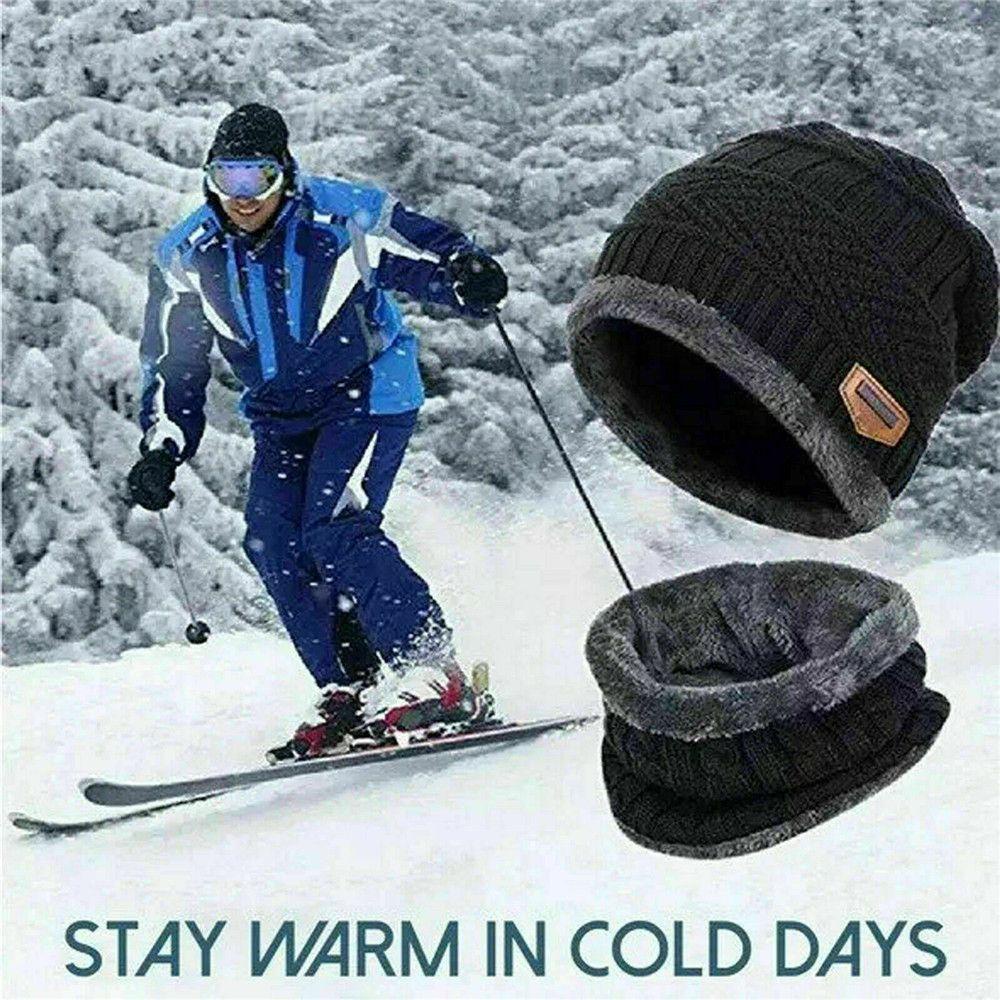 ROSE Mũ beanie Kiêm Khăn Choàng Cổ Mềm Mại Giữ Ấm