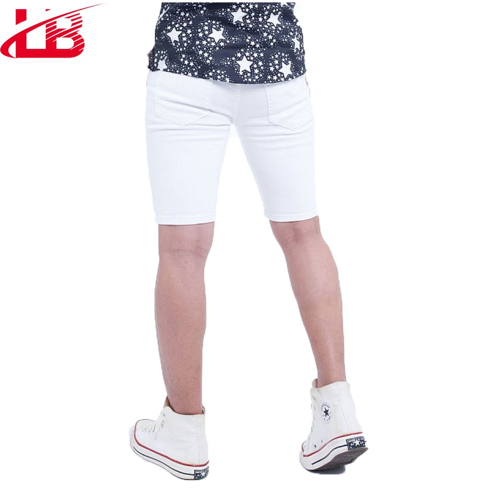 [Mã LT50 giảm 50k đơn 250k] Quần short jean nam LB co giãn, dễ phối đồ, trẻ trung năng động,2 màu trắng đen