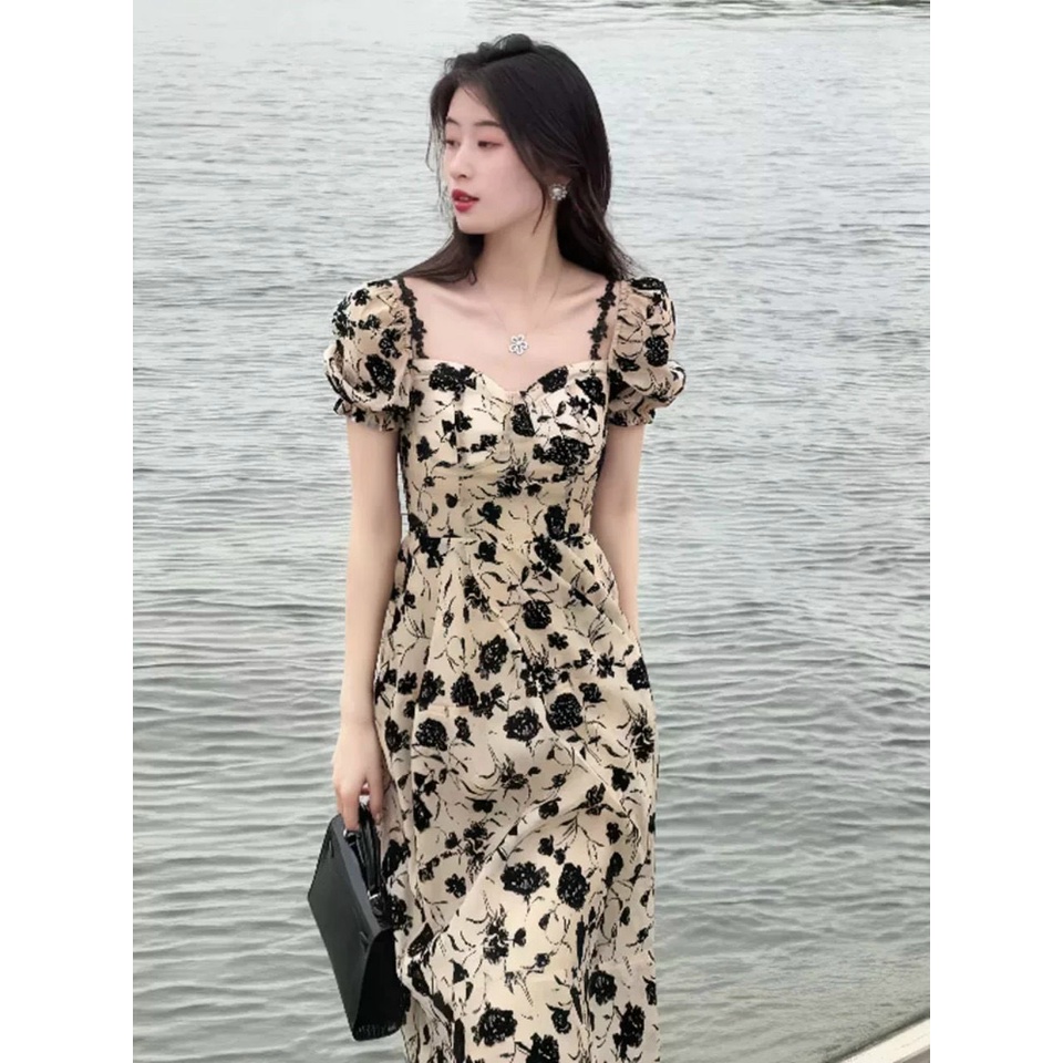 Đầm váy nữ dáng xòe họa tiết trẻ trung mặc 2 kiểu quyến dũ ( có mút ngực ) tôn dáng sang trọng thanh lịch siêu xinh