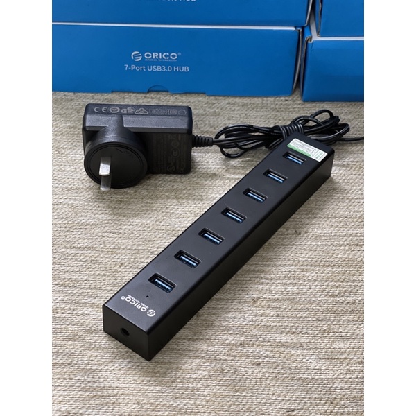 Bộ chia 7 cổng usb 3.0 chính hãng orico loại có nguồn phụ
