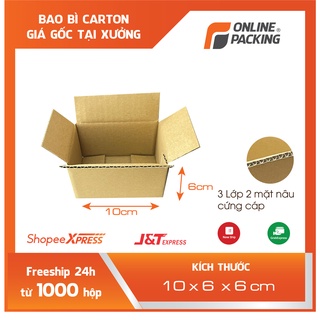 Combo 100 hộp carton đóng hàng 10x6x6