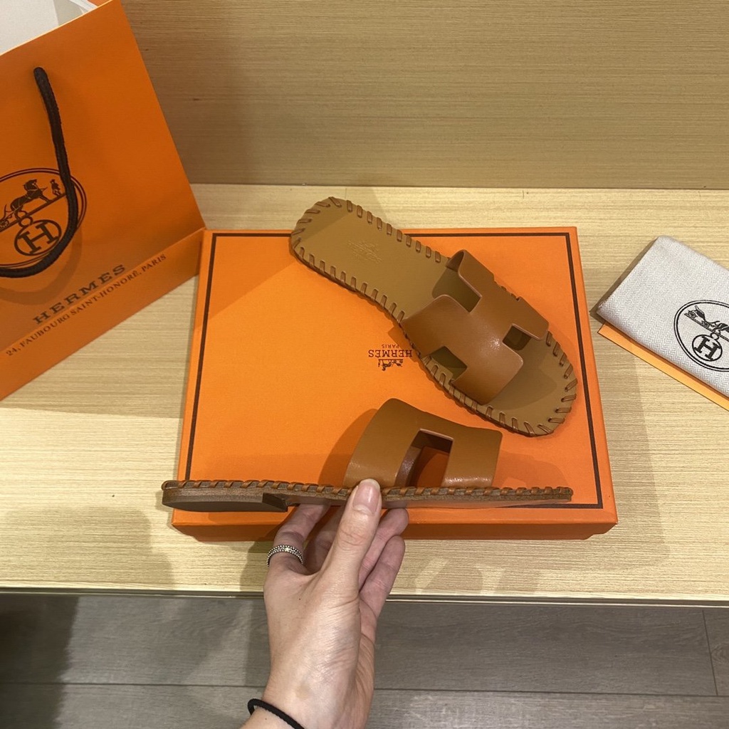 Hàng Có Sẵn Giày Lười Da Cừu Dệt Thủ Công Phong Cách HERME Mới Dành Cho Nữ MHS1 P37G