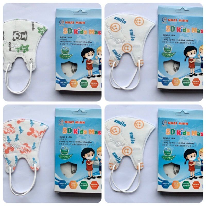 KHẨU TRANG 5D KID HỘP 10 CHIẾC KHÁNG KHUẨN, NGỪA BỤI CHO BÉ