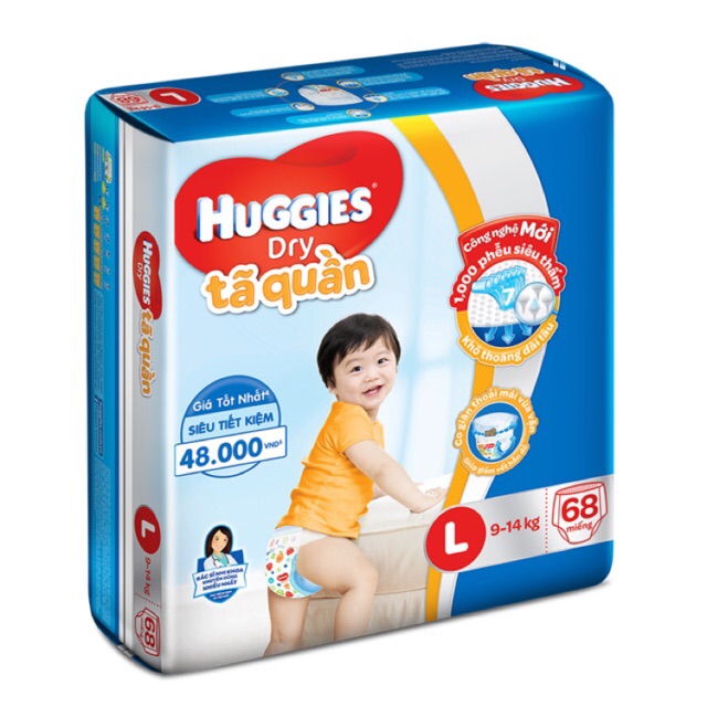 BỈM HUGGIES QUẦN ĐẠI L68 (9-14KG)