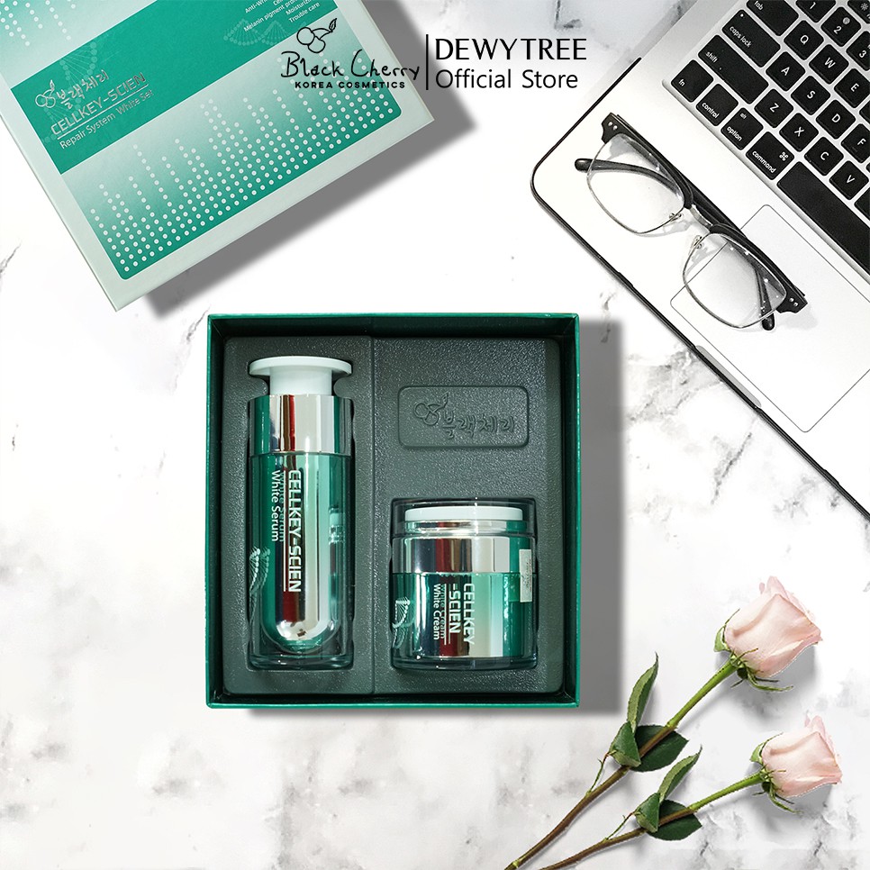 Tinh chất dưỡng trắng tế bào gốc se khít lỗ chân lông làm mờ nám xoá nhăn chống lão hoá Cellkey Scien White Serum 30ml