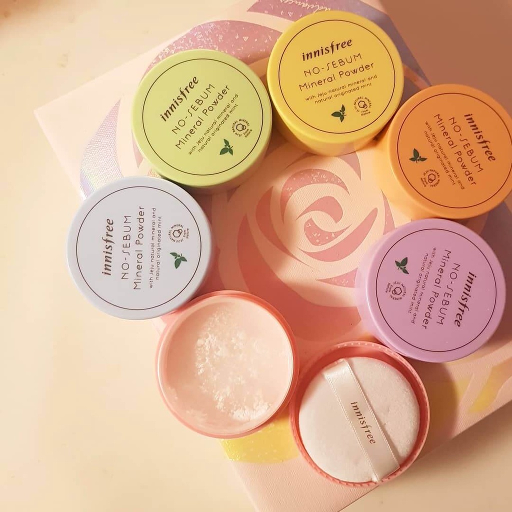 PHẤN PHỦ KIỀM DẦU innisfree No Sebum Mineral Powder &amp; No Sebum color Powder