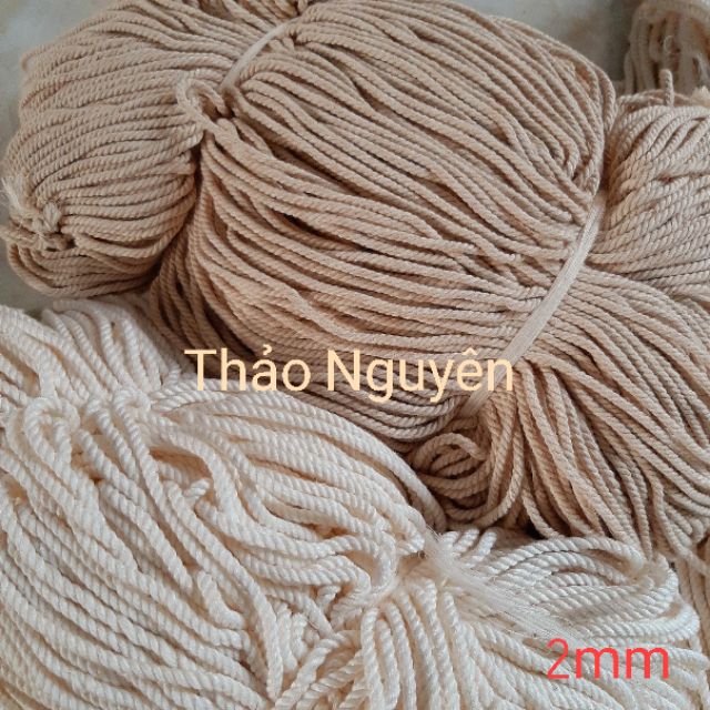 SỈ 10KG dây thừng se macrame, dây cotton.- màu kem và màu ngà