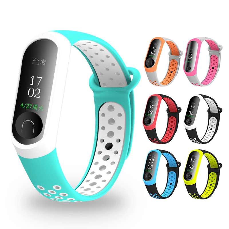 Dây Đeo Silicone Cho Đồng Hồ Thông Minh Xiaomi Mi Band 4 / 3 (10 Màu)