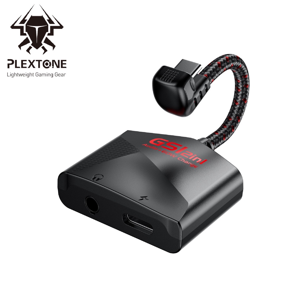 Đầu chuyển đổi PLEXTONE GS1 2 trong 1 hỗ trợ âm thanh 3.5 mm PD AUX Type C 27W sạc nhanh cho Samsung Huawei