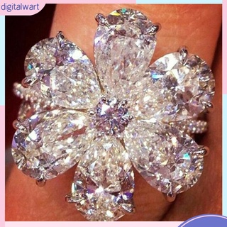 Nhẫn họa tiết hoa đính đá kiểu dáng thời trang cho nữ