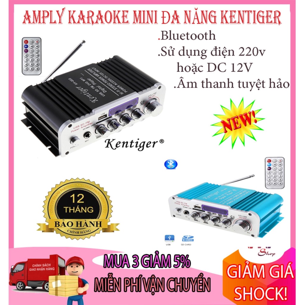 Amply mini cao cấp Karaoke Kentiger HY 803, Chất lượng cao cấp - Bảo hành toàn quốc