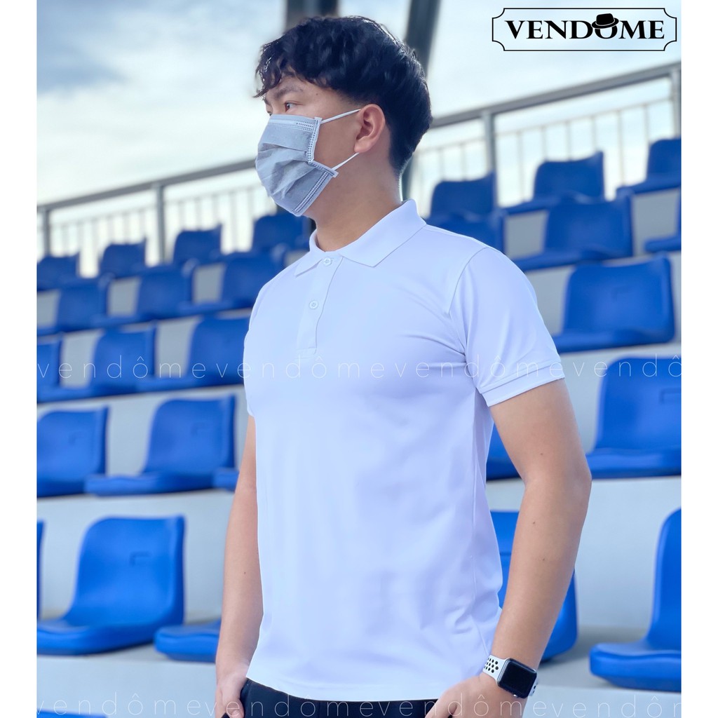 Áo polo nam trơn co giãn 4 chiều  Basic 2 màu Đen Trắng | BigBuy360 - bigbuy360.vn