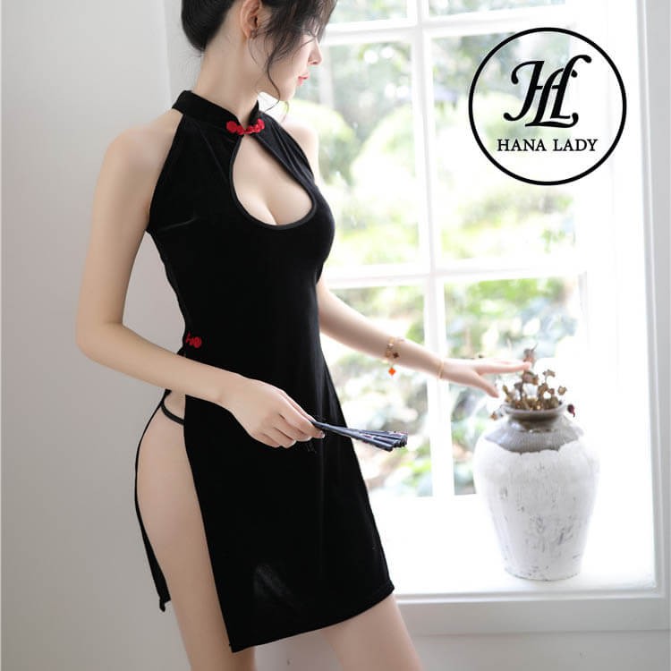 Cosplay Sườn Xám 😘FREESHIP😘 Giảm Giá 10k Khi Nhập [COSTUME] Đồ Ngủ Cosplay Sườn Xám Xẻ Tà CP189